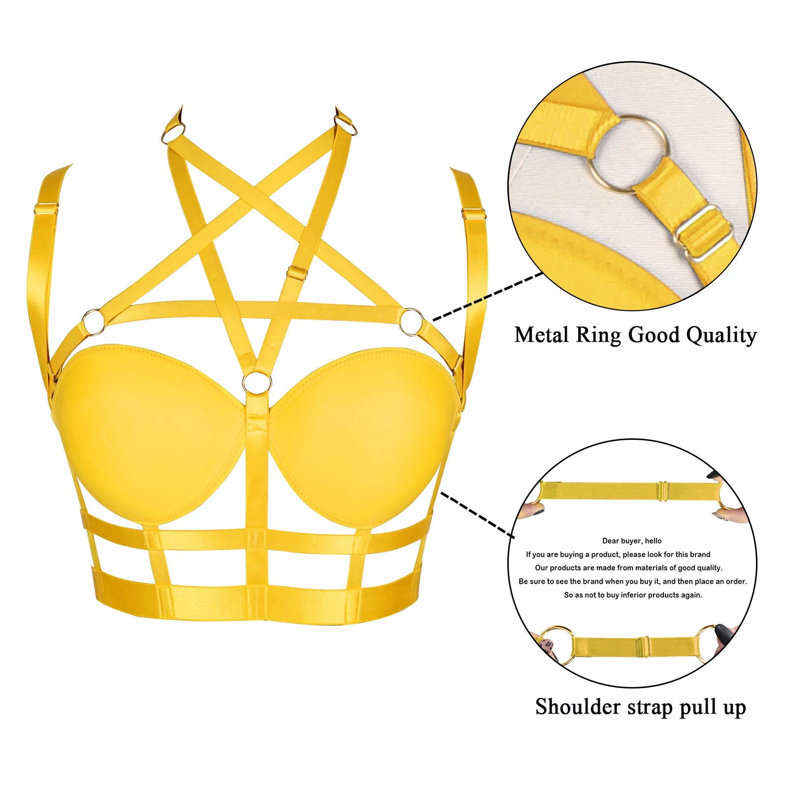 Open Chest Bondage Body Cage Pastel Gothic Body Harness Belt Clubwear Harness Strap Collar Bow Harness Bra   O0208