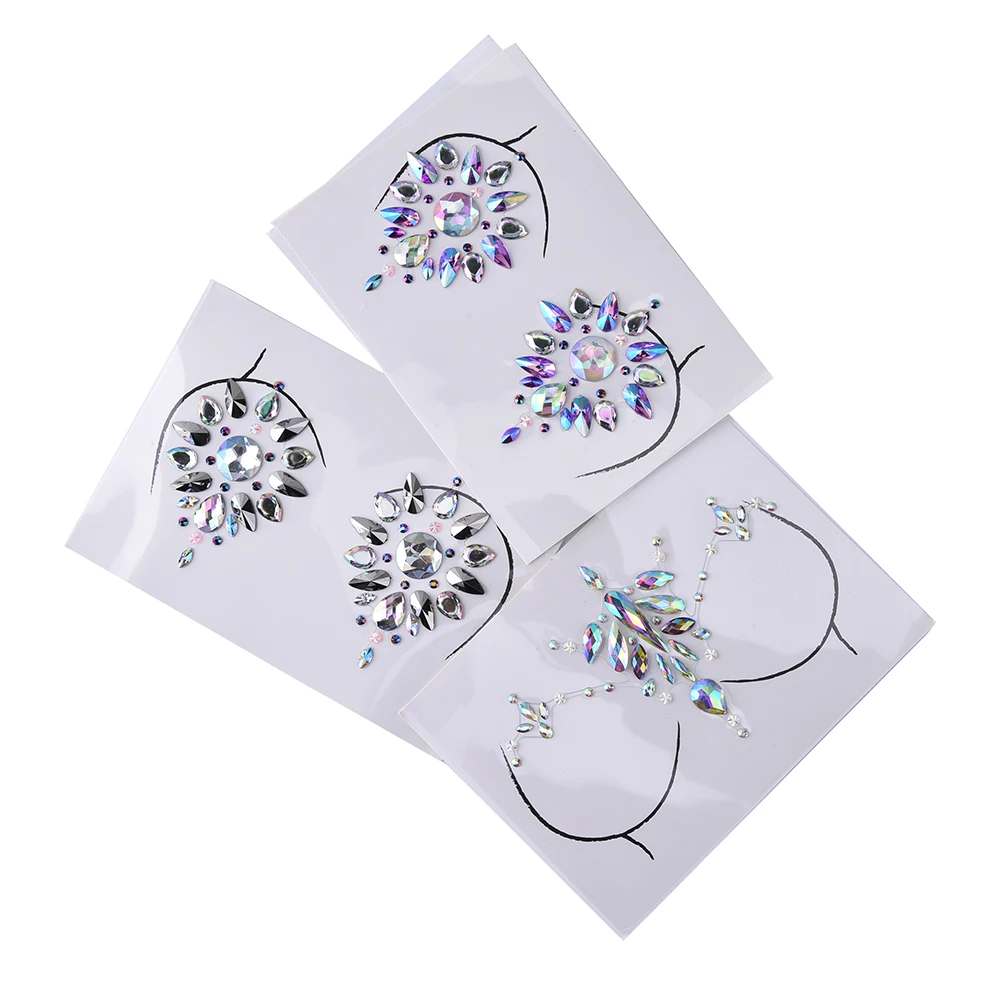 

Fashion Design Adhesive Crystal Glitter Jewels DIY Body Art Festival Party Eye Tattoo Stickers Makeup Xmas Decor