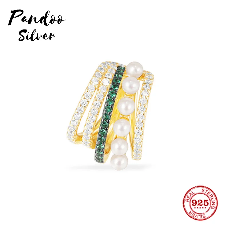 Модные очаровательные оригинальные 1:1 серьги с золотым жемчугом белые и зеленые