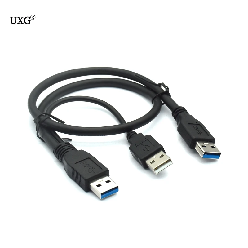 Черный USB 3 0 Y образный кабель два A папа для внешнего жесткого диска с