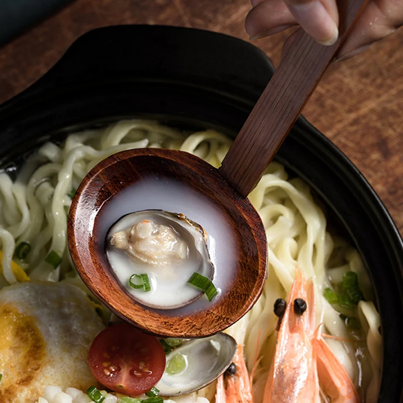 4 шт. деревянные ложки набор больших деревянных ложек японский стиль раменский