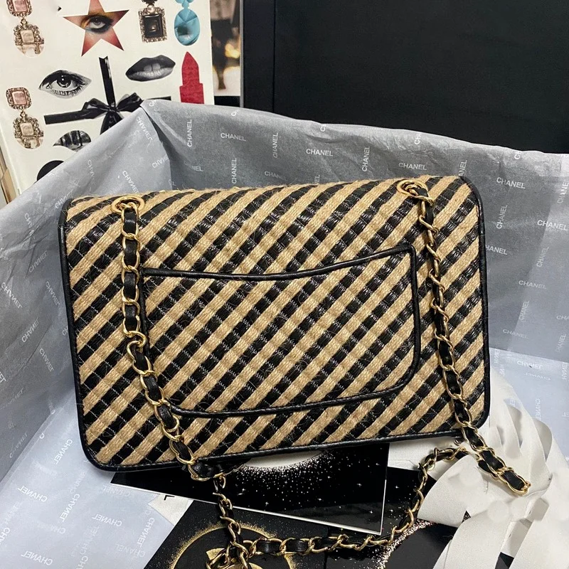 

2021 new fashion chain color matching straw cover hand bill of lading Shoulder Bag Gold Buckle women's cross link chain bag