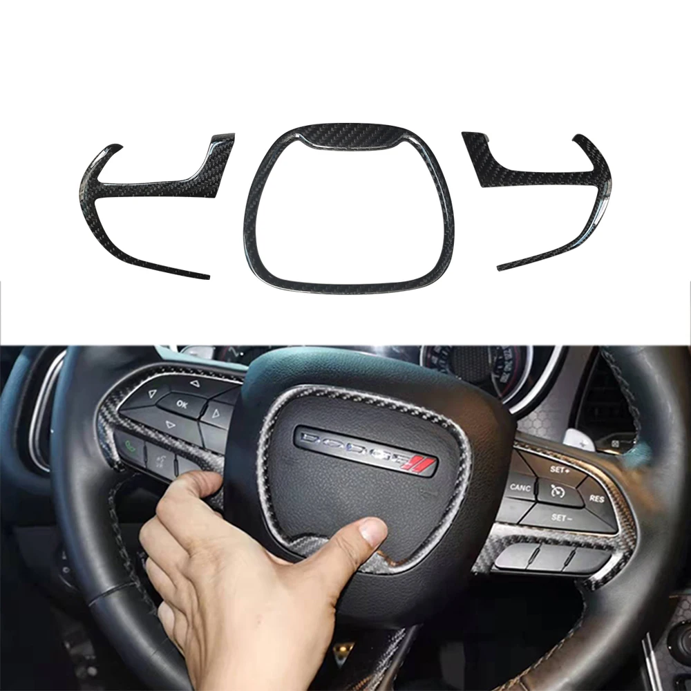 4 шт. накладки на рулевое колесо из углеродного волокна для Dodge Challenger зарядное