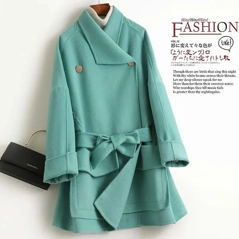 

Women Wool Jacket Thick Ladies Woolen Coats Warm Outerwear Parka Fashion Cashmere Warm Female Long Sleeve 100% Winter Clothing