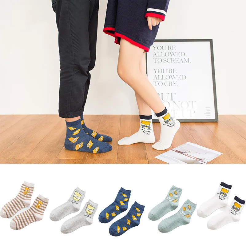 Забавные Женские носочки с высоким голенищем хлопковые Милые Носки рисунком los