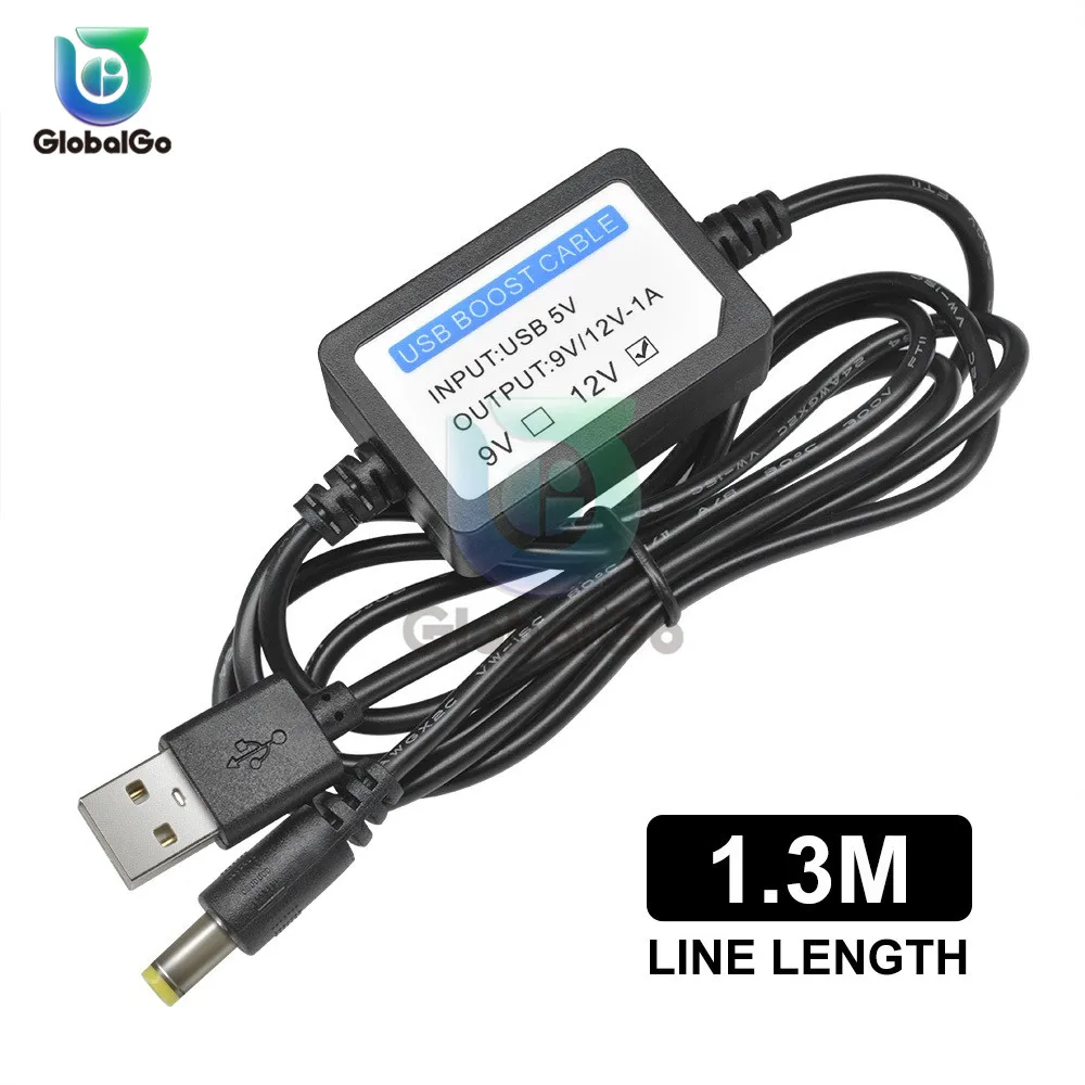 USB-кабель с повышением мощности 5 В до 9 в 12 1A повышающий линию постоянного тока мм x