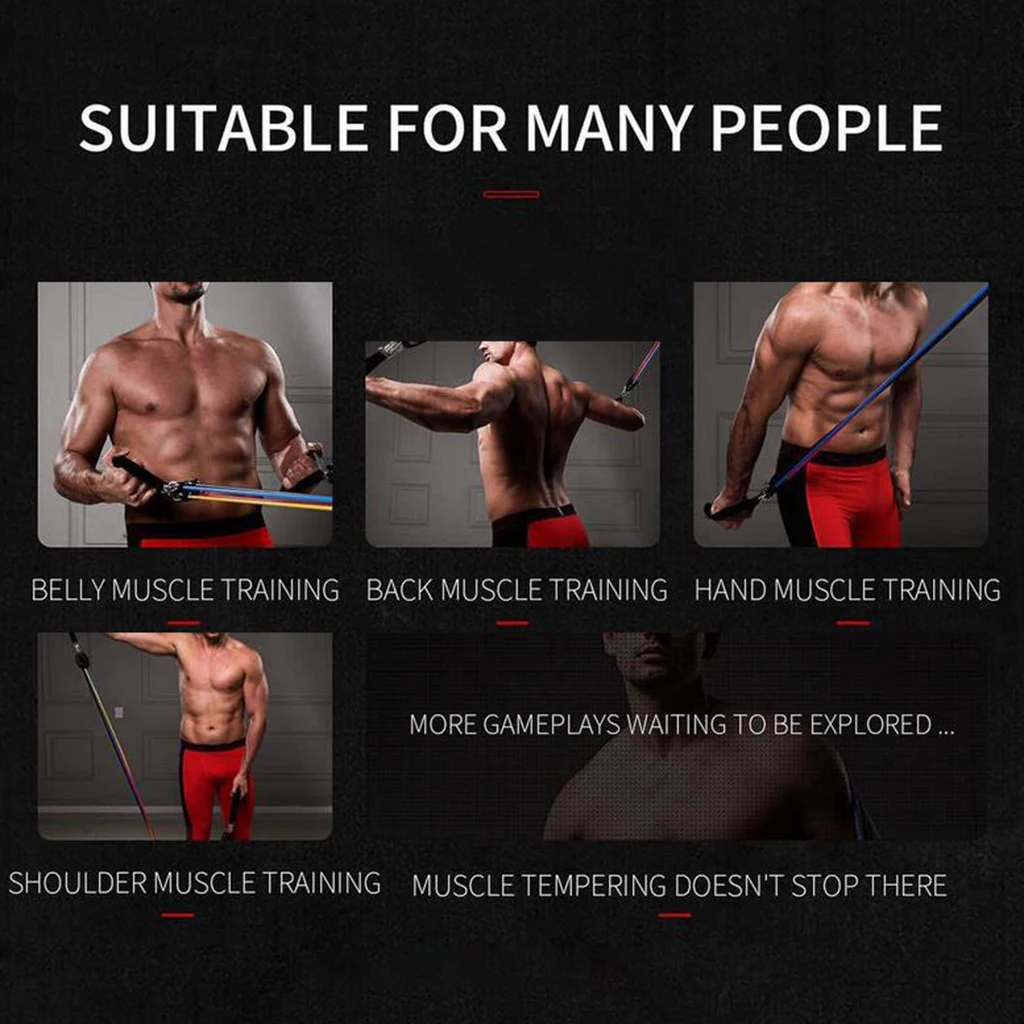 Эспандеры для йоги пилатеса набор эспандеров (11 шт.) упражнений | Спорт и