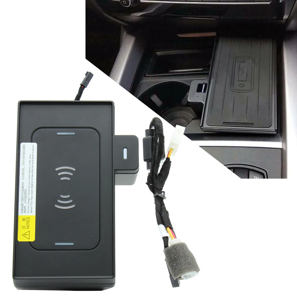 Car Charger Console Storage Box Phone Wireless Charging Pad For BMW X5 F15 X6 F16 2015 2016 2017 2018 LHD