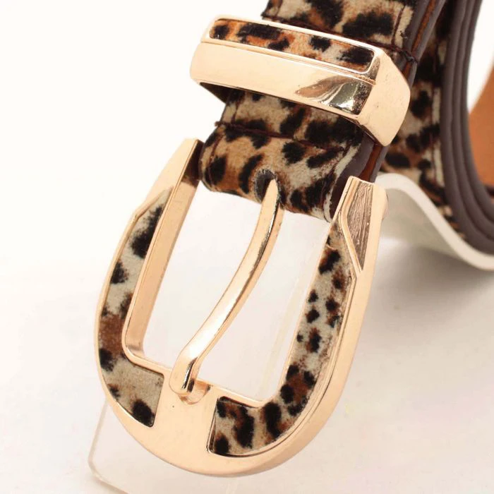Женский ремень с леопардовым принтом из искусственной кожи пряжкой бесплатная