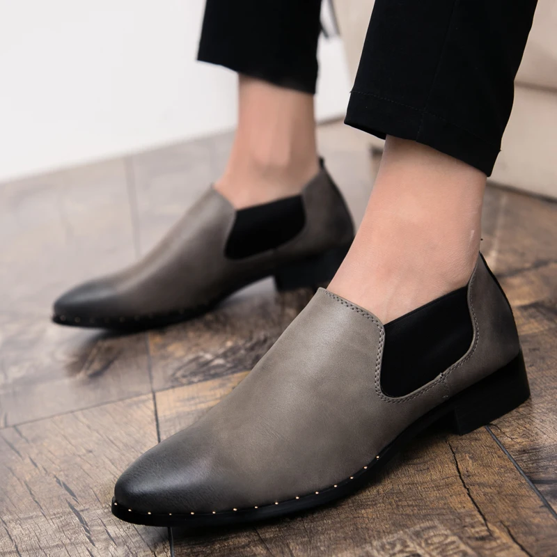 Весна 2020 г. новые официальные туфли мужские кожаные в итальянском стиле черные