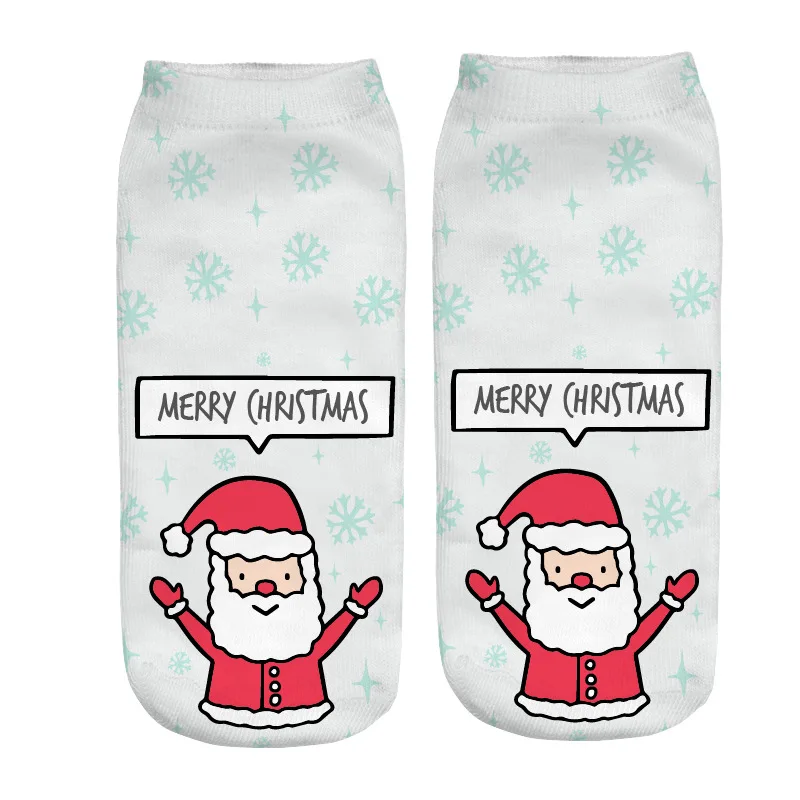 Рождественские носки с объемным рисунком для мужчин и женщин прямые короткие