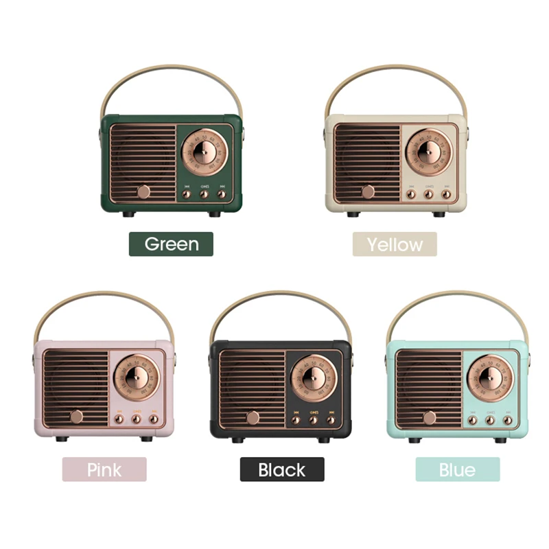Classical Retro Bluetooth Speaker Portable Decoration Radio stereo Mini Speakers Loudspeaker boombox 3D Stereo HiFi Sound TF | Электроника