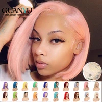pink bob lace part wigs human hair pre plucked 613 blue red grey green short bob wigs for black women remy