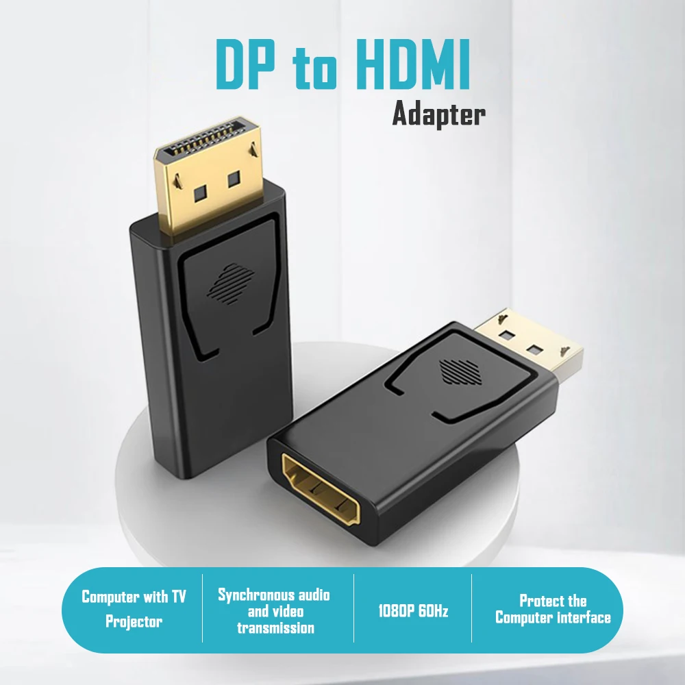 Адаптер FDBRO Dp к Hdmi Displayport позолоченный 4K 1080P Hd конвертер подходит для видео и аудио