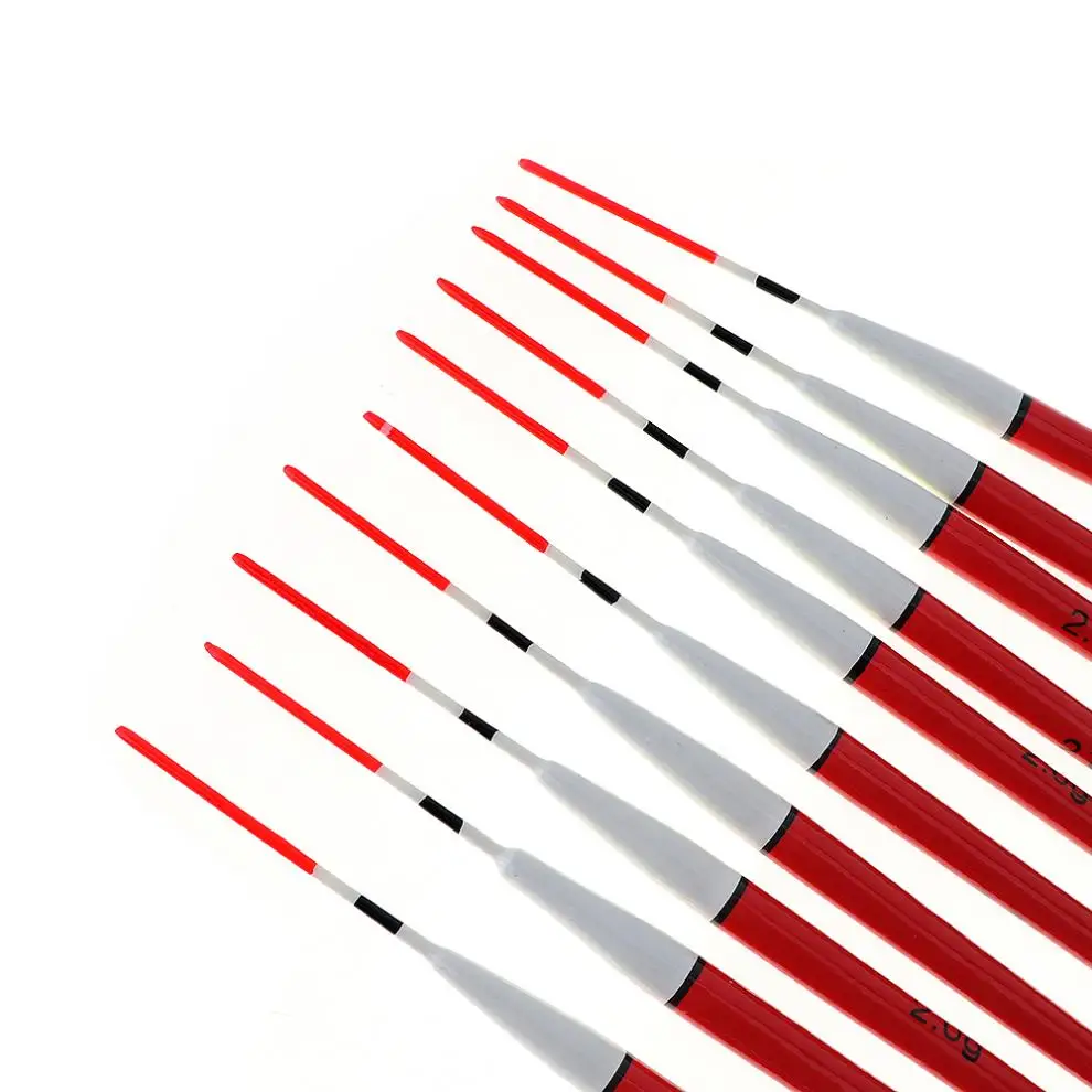 10 шт./лот красные профессиональные поплавки для рыбалки легкий набор деревянных