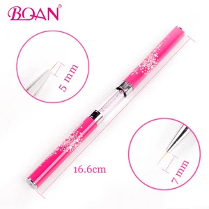 Кисть для лайнера с двойной головкой BQAN, ультратонкая ручка для рисования с резными кристаллами и проволокой, для фототерапии, цветов, нейл-арта
