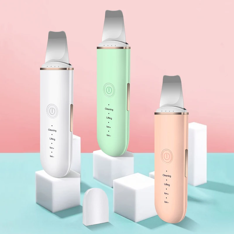 

Ultrasonic Skin Scrubber Face Scrubber Blackhead Remover Cleanser Facial Pore Cleaner Face Lifting USB Face Skin Scraper Peeling