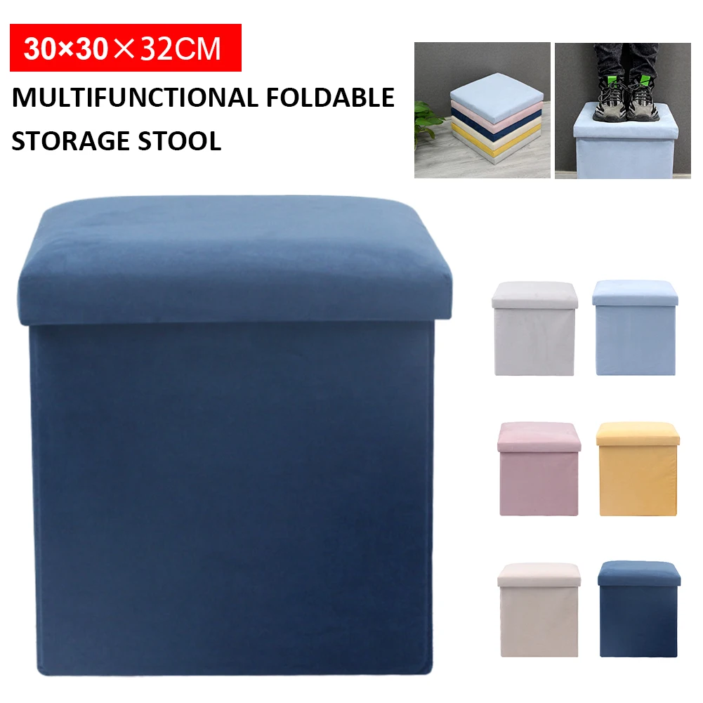 

Storage Ottoman Cube Home Folding Storage Stool Foot Rest Stool Seat Bedroom Living Room Decoration Chair