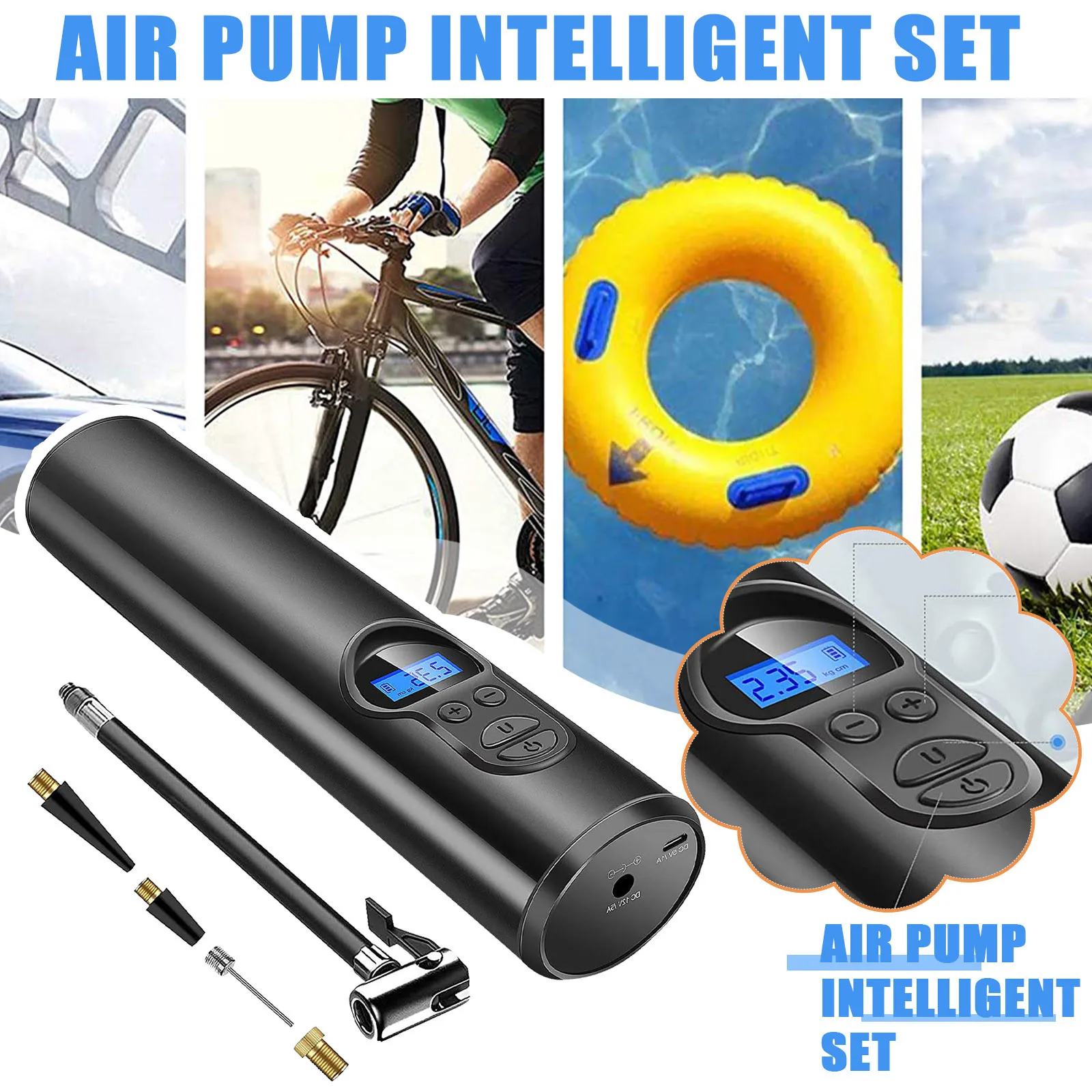 Preço 150 Psi Sem Fio Portátil Inflator Bomba De Pneus Carro Recarregável Inteligente Sem Fio Compressor De Ar Do Carro Bicicleta Pneu Bola Inflável