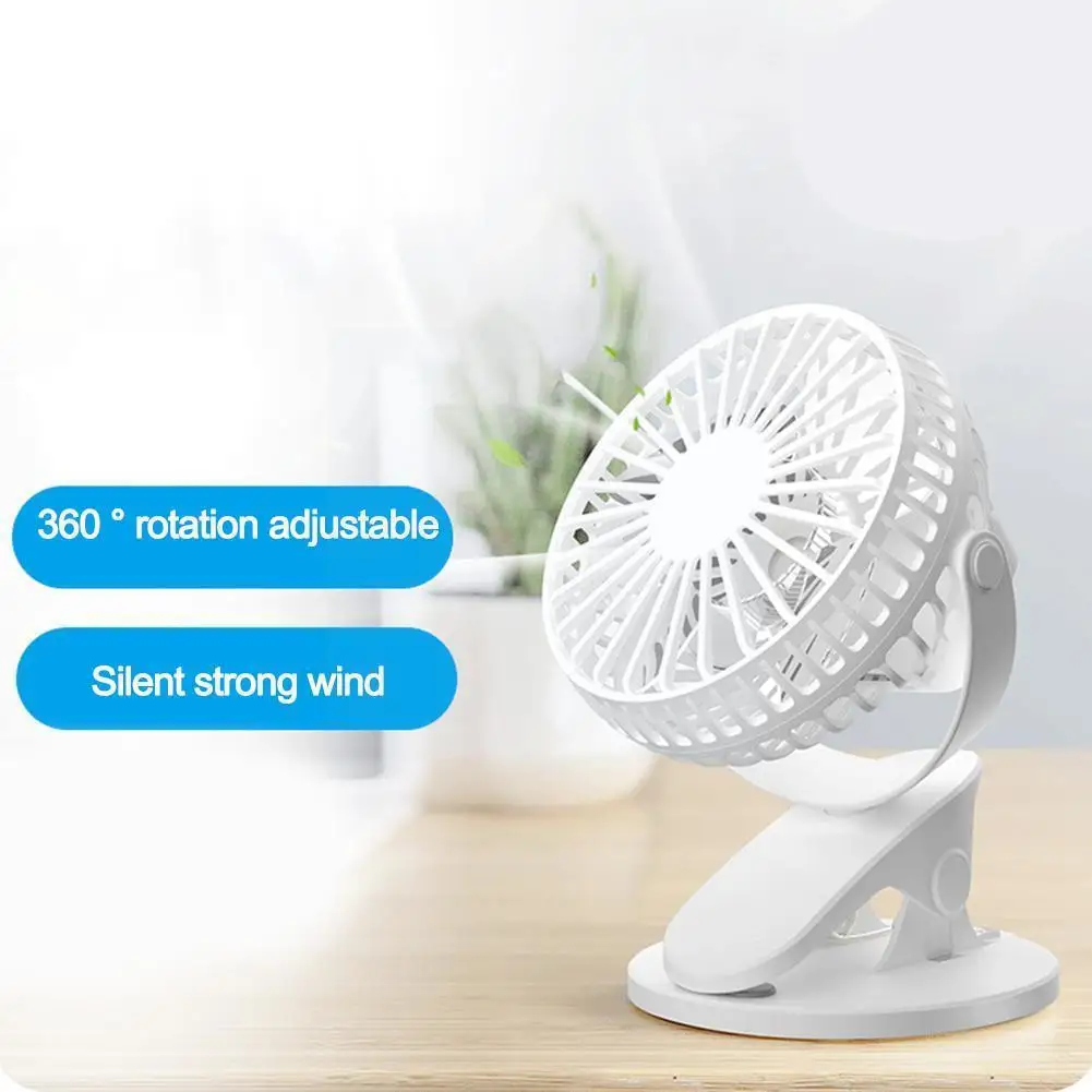 

Portable Usb Table Fan Clip-on Type Rechargeable Cooling Desk Clip-on Mute Rotation Degree Fan Fan Adjustable 3 Mini 360 Sp V8n1