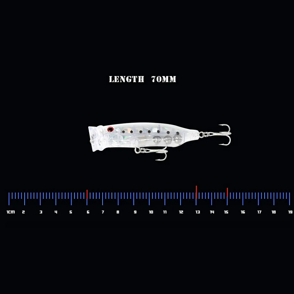 Новая приманка Popper 7 см 9 г неокрашенные рыболовные приманки воблеры Троллинговый