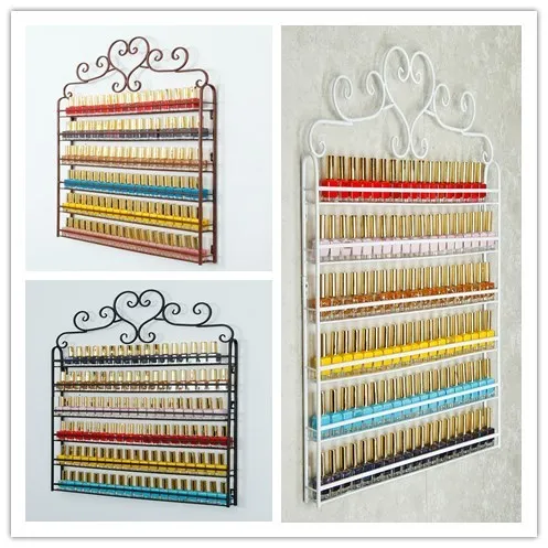 

Metal Storage Rack Wall Mounted Nail Salon Use Display Rack Large Storage Polish Bottle Holder Cosmetic Makeup Organizer