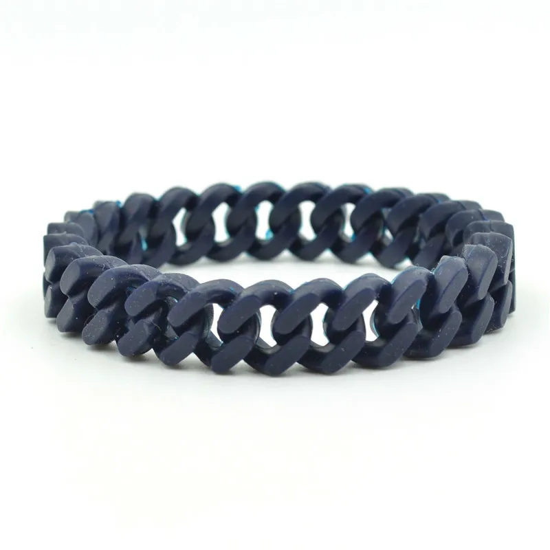 

Personality Silicone Bracelet Colour Chain Bracelet Cuban Bracelet Hip Hop Jewelry Men Women Party Bracelet Gifts Jewelry