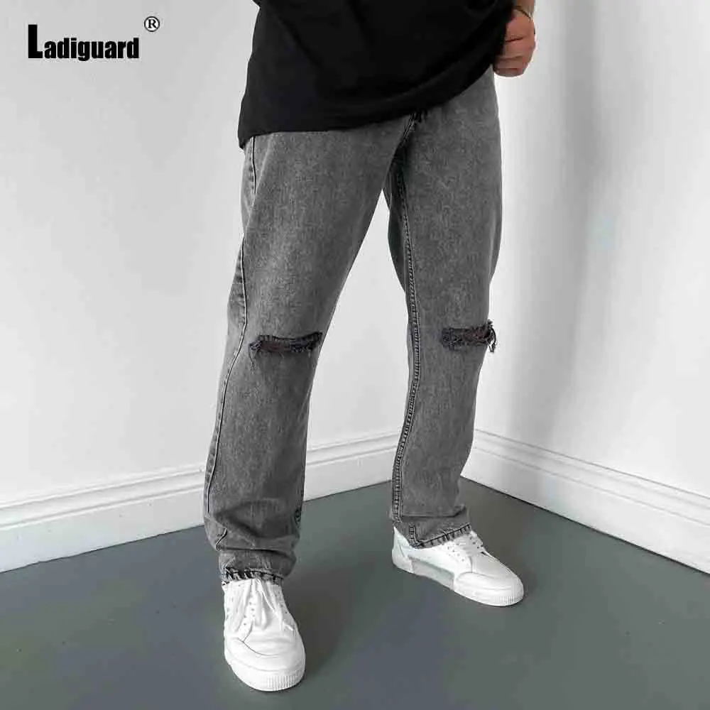 Ladiguard Men Jeans Stand Pocket Demin Pants Male Fashion Hip Hop Trouser Outdoor Casual Skinny Pants Sexy Mans Clothing 2021