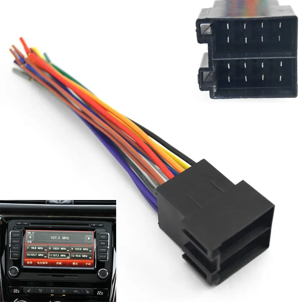 

Универсальный переходник-соединитель штекера ISO для автомобильного радио провода проводки для Volkswagen/Citroen/Audi