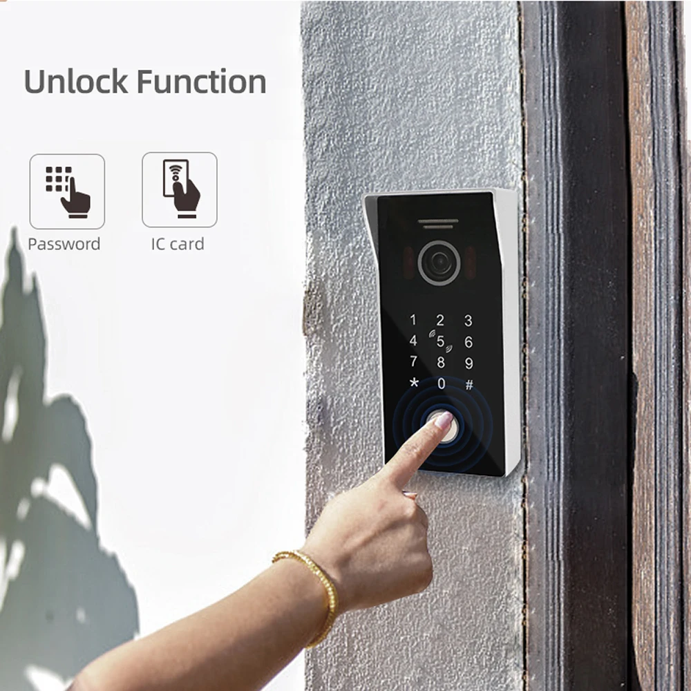 Tuya Smart App Remote Unlock WiFi POE IP Video Door Phone Intercom System Motion Detection Code Keypad RFID Camera | Безопасность и