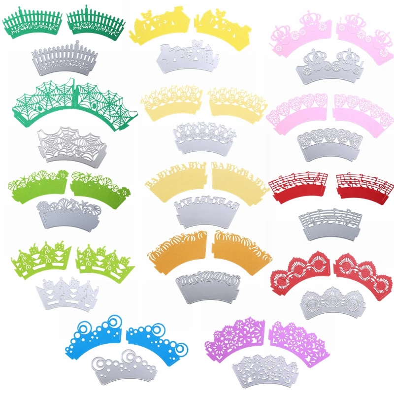 Украшения для кексов рождественские сердца различные стили кружево DIY