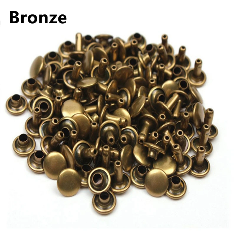 Bronze Круглая двухсторонняя Кепка с заклепками для сумки, шляпы, обуви, одежды, джинсов, кожаный чокер украшения для самодельного изготовления аксессуаров - Цвет: Bronze