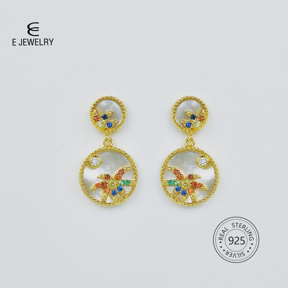 Ювелирные изделия из стерлингового серебра 925 пробы серьги капли с фейерверками