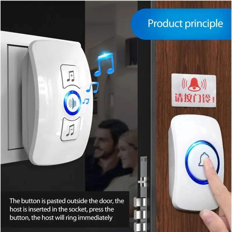 Беспроводной дверной звонок для дома водонепроницаемая кнопка с автономным