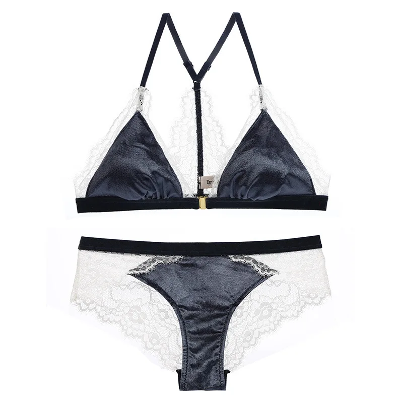 

Front Button Bra Brief Underwear Bodysuit Women Lingerie Sexy Unrimmed Velvet Sexy Active Bra Set With A Beautiful Back Push Up