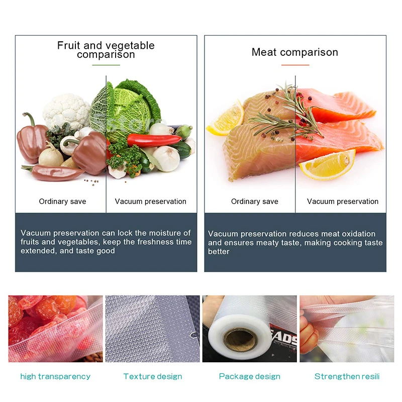 Кухня Еда Вакуумный пакет для хранения пакеты вакуумного упаковщика рулоны