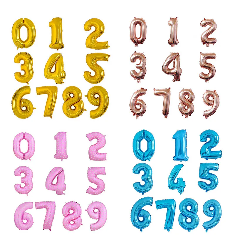 16 дюймов Количество воздушных шаров розовое золото серебро синие воздушные шары