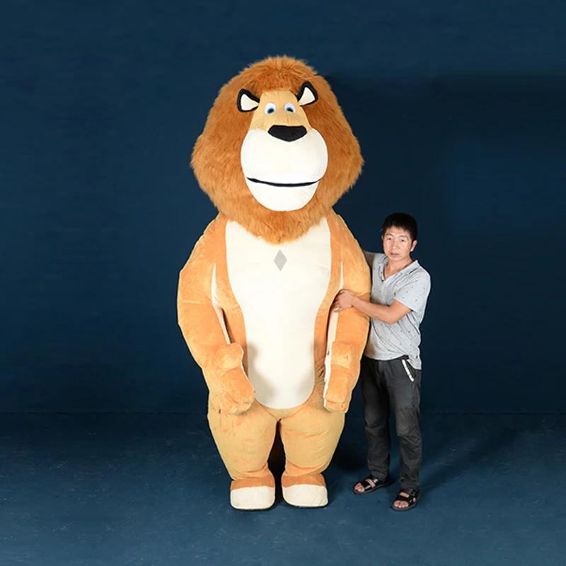 Костюм на надувной основе "Львиный костюм маскота" для Хэллоуина для взрослых ростом от 1,6 метра до 1,85 метра, подходит для людей высотой 2 метра.
