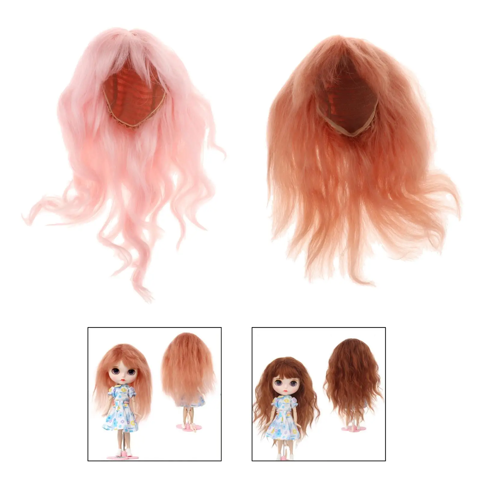

1/6bjd doll Long Curly Wig Hair for 30cm dolls hair styling accessories