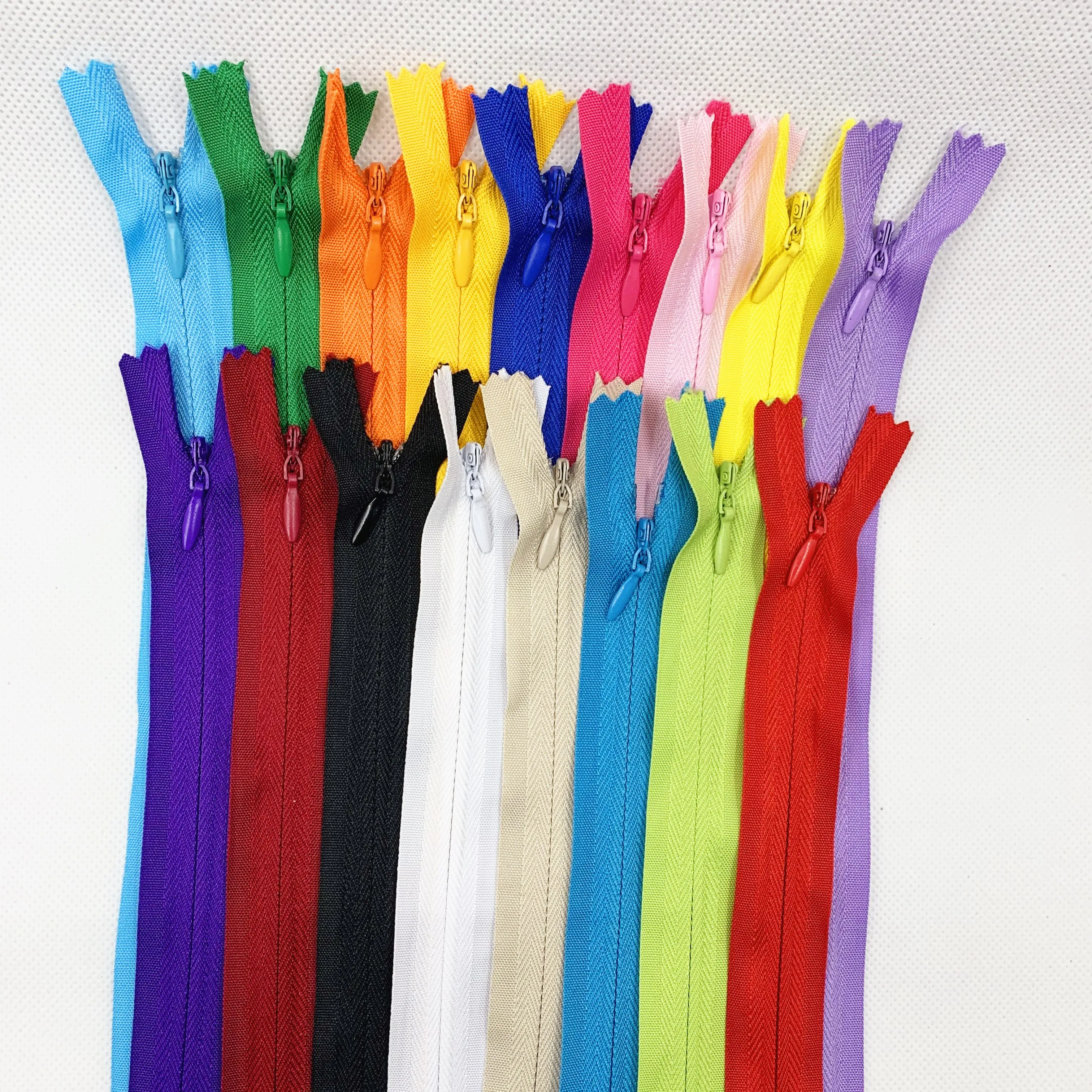 

10pcs 3# Concealed zipper 20/60cm (8/24 inch) Tailor sewing process DIY, nylon sewing zip ring