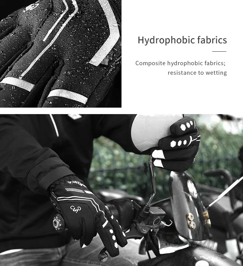INBIKE, зимние велосипедные перчатки с сенсорным экраном, MTB, велосипедные перчатки, спортивные, противоударные, полностью отражающие пальцы, зимние велосипедные перчатки для мужчин
