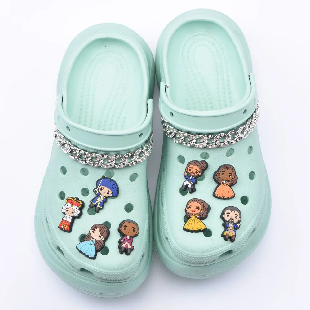 Best Sell 1 Pcs Croc Shoe Charms Kid's Playing Ball Shoes Decoration Girl Cosplay Bracelet Accessories Medieval Times King Queen