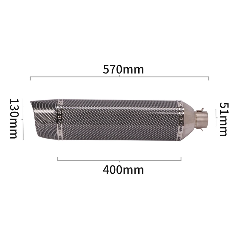 570mm Motorcycle 38-51mm Exhaust Tail Pipe No DB Killer Escape Universal for Dirt Bike Scooter Tips Stainless Steel | Автомобили и
