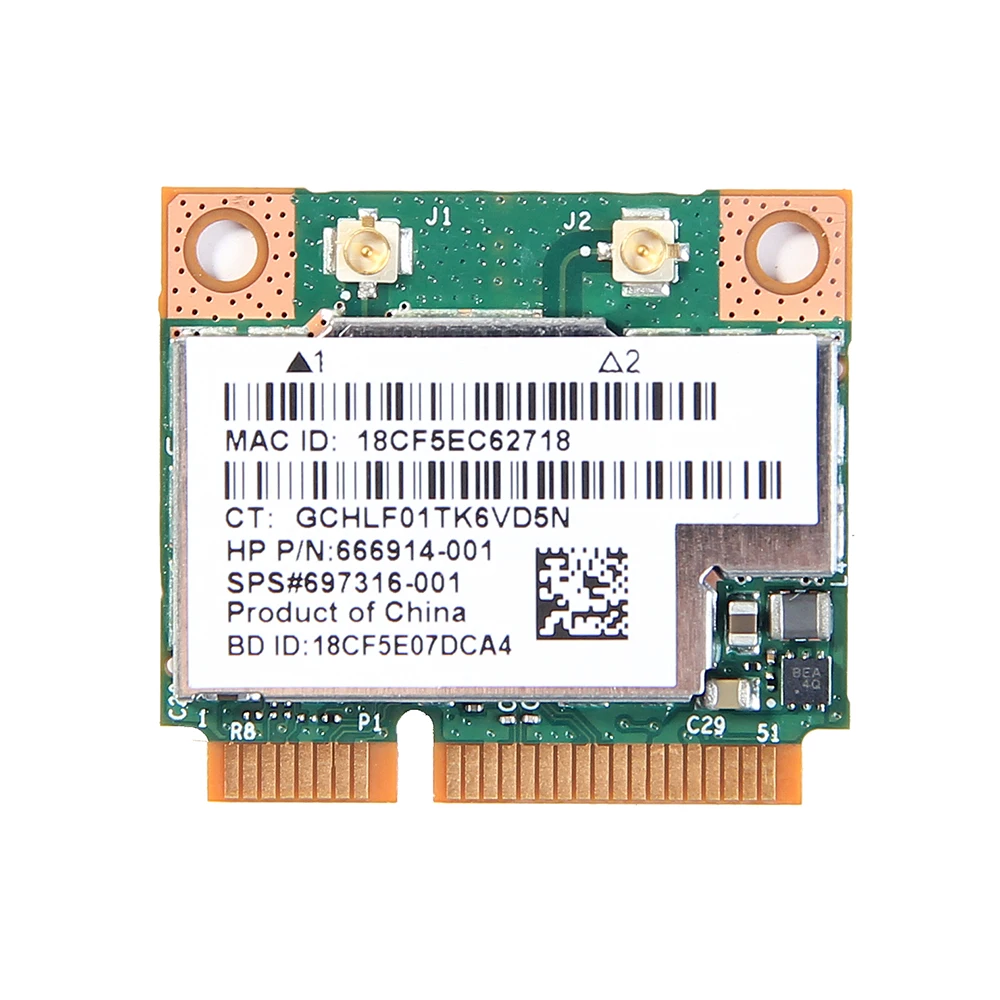 Двухдиапазонная беспроводная карта Broadcom BCM943228HMB 802.11a/b/g/n 300 Мбит/с Wifi, Bluetooth 4,0, половинная мини-карта pci-e WLAN для ноутбука 2,4 ГГц 5 ГГц