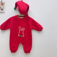 baby christmas romper winter baby double layer plus velvet thick warm baby jumpsuit 64