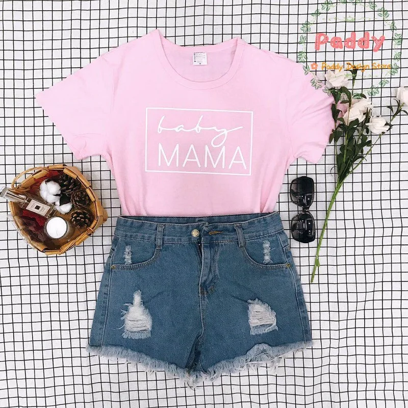 

Announcement Women Mom Gift Shirt Tumblr Baby Mama Pregnancy TShirt Short Sleeve Tee O-neck Soft Tops T-shirts