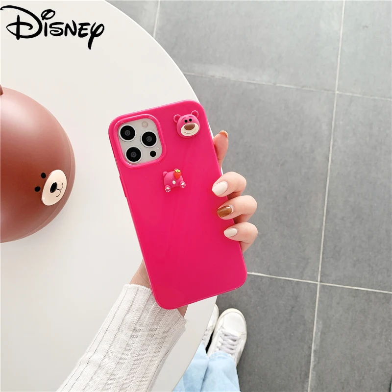 

Disney Cartoon cute Strawberry Bear Creative girl Phone Case for iPhone12/12promax/se/xr/xs/xsmax/7p/8p/11pro/11promax/12mini
