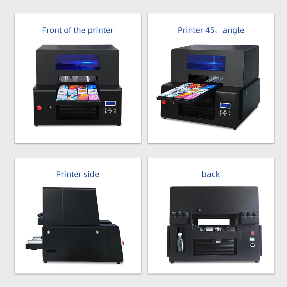 Colorsun Upgrade A3+ UV Printer 2 printhead with varnish UV flatbed printer for leather wood glass Phone Case bottle Printer