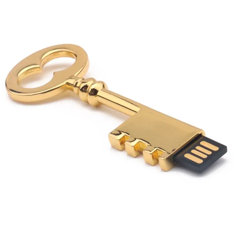 Миниатюрный металлический золотой ключ USB флеш накопитель флешка U диск|USB
