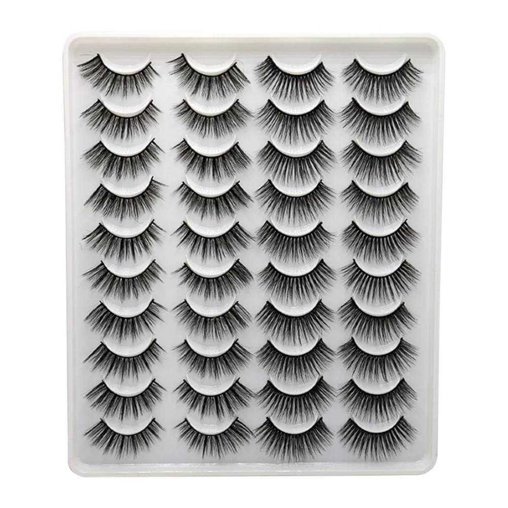 

3D Faux Mink Charming Portable Long Natural Black Daily False Eyelashes Reusable Synthetic Fiber Extension Cosmetic Party